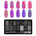 5pcs Nail Stamp with Nail Stamper and Scraper, Heart Geometry Nail Stamping Plates Nail Art Stamp French Tip Stamps Tool Nail Stencils Template for DIY Nail Art Accessories