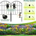 20.58ft (L) x 24in (H) Decorative Garden Fence Panels - Animal Barrier Fence No Dig Fencing Rustproof Metal Wire Edging Panel Border Apply to Dog Fencing for Yard Outdoor Decor Flower Beds