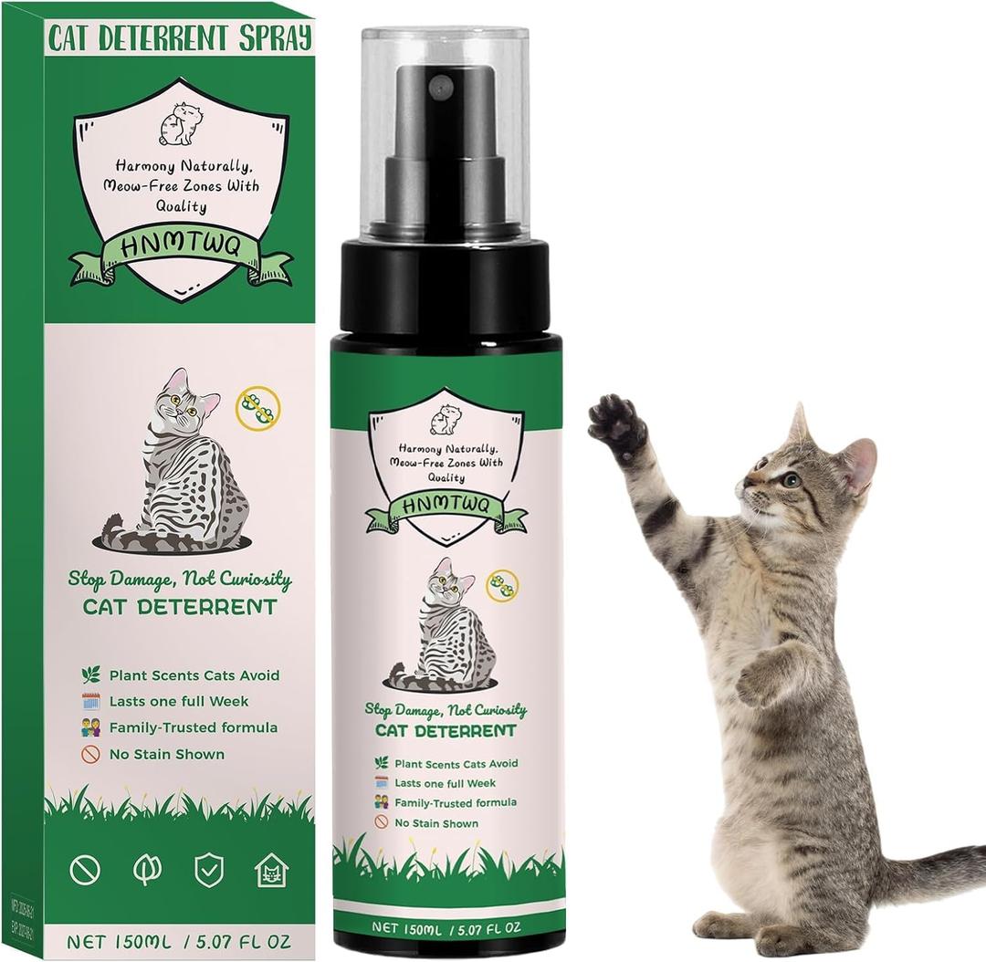 Cat Deterrent Spray, Natural Safe Cat Repellent Indoor and Outdoor, Safe Indoor & Outdoor Deterrent 1233