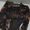 SweatyRocks Women's Sheer Floral Lace Long Sleeve Bodysuit Tops Sweetheart Neck Jumpsuit (Black)