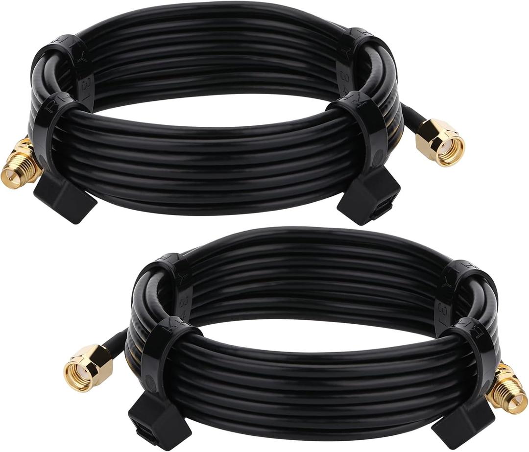 WiFi Antenna Extension Cable 10FT 1 Pack RP-SMA Male/Female Connectors Type 100 Coaxial Cable for WiFi Router Wireless Network Card Adapternot, Not for TV (Equivalent LMR100 coaxial Cable)