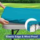 homing 2 Pack Rectangle Table Cloth, Elastic Fitted Fabric Tablecloth Fits for 5 Foot Folding Tables, Washable Table Cover for Picnic, Camping, Indoor & Outdoor (Teal, 30" x 60")