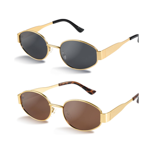 livho 2025 Trendy Oval Sunglasses - Stylish Polarized Shades for Everyday - Retro Metal Frames