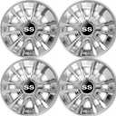 Golf Cart SS Wheel Covers Hub Caps, Golf Cart 8 Inch Snap-on Wheels for Club Car, EZGO, Yamaha, Set of 4 (silver)