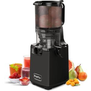 Cold Press Juicer,Juicer Machines Vegetable and Fruit, 5.3'' Self Feeding Masticating Slow Juicer, BPA-Free, 250W DC Motor, Quiet and Powerful, Easy to Clean,Perfect for Batching Juicing, Black