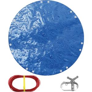 TARPAL 12ft Round tarp Waterproof 8mil Poly Tarps Pool Cover Multifunctional Tarpaulin Pool Covers for Above Ground Pools Dust and UV Resistance .Blue/Black