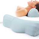 RESTCLOUD Cervical Neck Pillow for Sleeping, Neck Roll Pillow Memory Foam Pillow Neck Bolster Pillow for Neck Pain Relief Height and Firm Adjustable (Blue)