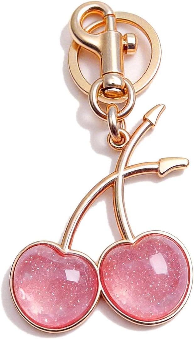 Bag Charms Cherry Keychain Keyring Purse Bags Charm Key Chains Women Cute for Handbags Girly Gifts Accessories