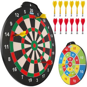 18 inch Magnetic Dart Board Set for Kids, Indoor Outdoor Game Dart Game with 12 Darts, Dartboard Toys Gifts for 8 9 10 11 12 Year Old Boys