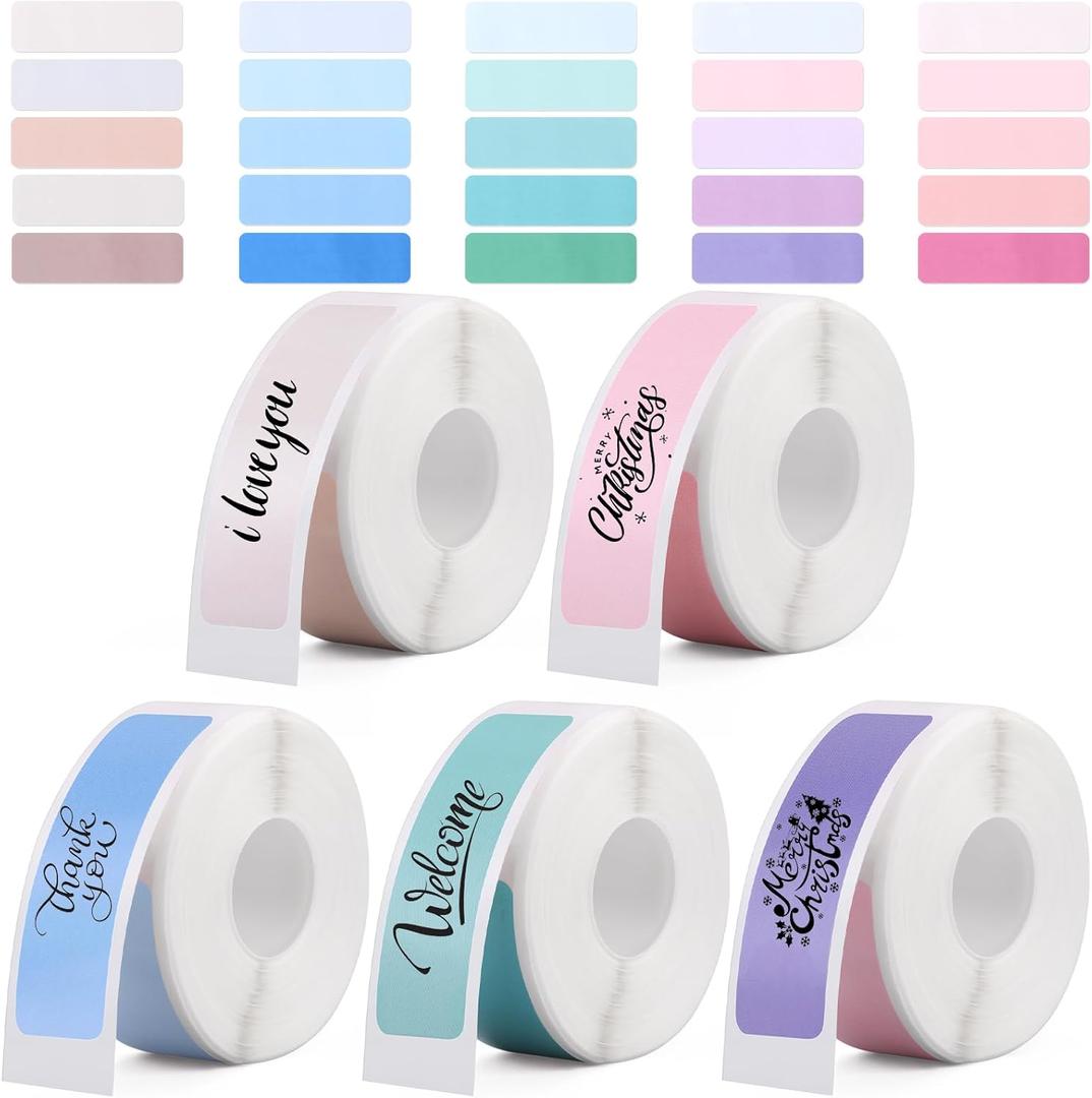 Gersoniel 800 Pcs 0.5 x 1.5 Inch Direct Thermal Labels 5 Colors Rectangle Thermal Label Stickers Multipurpose Printer Stickers for Office Household DIY Logo Design Address Name Tag(Boho)