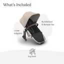 UPPAbaby RumbleSeat V3 Second Lower Seat - Compatible with Vista V2 and Vista V3 - All-Weather Seat + Magnetic Buckle Adapters Included - Declan (Oat Mlange/Silver Frame/Chestnut Leather)