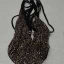 Verdusa Women's Cheetah Print Sequin Top Y2K Tie Back Corset Halter Going Out Crop Tops X-Small