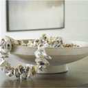 Signature Design by Ashley Justy Decorative Bowl, Terra Cotta Accent With Antiqued Beige Finish for Table Displays and Centerpiece Styling, 18" W x 18" D x 5.25" H