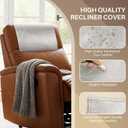 Recliner Headrest Protector,Non Slip Waterproof Headrest Cover,Leather Recliner Headrest Cover for Sofa,Furniture,Living Room,Office Chair (Beige)