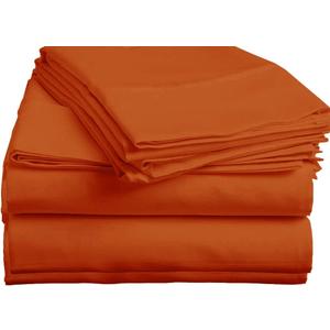 Sleeper Sofa Bed Sheet Set Twin Size (36" x 72" x 5") Burnt Orange Solid 100% Egyptian Cotton 1000 Thread Count Fit Up to 5" inches Deep Mattress.