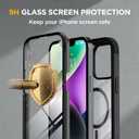 Miracase Glass Series Designed for iPhone 14 Plus Case 6.7 inch, Upgrade Full-Body Magnetic Clear Case with Built-in 9H Tempered Glass Screen Protector,Compatible with MagSafe, Black