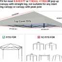 Joramoy 1010 Canopy Replacement Top Only, Waterproof Pop Up Canopy Tent Top Cover with Ropes, Instant Canopy Top Sunshade Sliver Coated for Outdoor Garden Patio Camping (Beige)