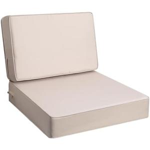 AAAAAcessories Outdoor Deep Seat Cushions, Foam Pillow, Waterproof, Fade-Resistant Patio Furniture Replacement Cushions, 24" x 24" x 5", Khaki Beige