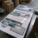 3 Piece Geometry Wall Art Circle and Rectangle Painting Funky Artwork Abstract Black White Picture Gallery Wrapped Home Office Decor  (12.00" x 16.00" x 3PCS)