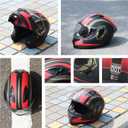Adult Modular Motorcycle Helmets, DOT Approved Flip up Dual Visor Full Face Helmet for Men Women Moto ATV UTV Snowmobile ADV Four Wheeler Street Bike with Gloves & Mask, Black Red, L