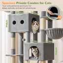 Globlazer Sturdy Cat Tower for Indoor Cats 20lbs, 76in, S76E, Light Grey