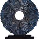 DOVDOV Blue Home Decor Sculpture, Unique Round line Statue, Modern Home Decor, Decorative Panel Statue for Living Room tv Cabinet, Office, Bedroom, Dining Table Center Blue Decor