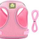 Dog Harness with Leash Set, No Pull Adjustable Reflective Step-in Puppy Harness with Thickened Padded Vest for Extra-Small/Small Medium Dogs (Pink, Medium)