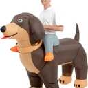 One Casa Inflatable Dog Costume Adult,Blow Up Dachshund Suit,Ride On Halloween Costumes for Men Women (72INCH)