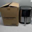 Chefman Air Fryer 8 Qt | TurboFry® 4-in-1 with 450°F Hi-Fry Option for Crispier Results | Bake, Dehydrate, Frozen | XL Nonstick Dishwasher-Safe Basket | Stainless Steel