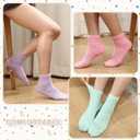 Geyoga 3 Pairs Fuzzy Socks for Women Happy Birthday Gifts Soft Fluffy Cozy No Shed Slipper Sock Thick Warm Sleeping Sock (Pastel)