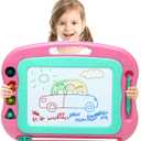 Magnetic Drawing Board Magna Kids Doodle Board, Toddler Toys for Girls Boys 3 4 5 6 7 Year Old, Large Etch A Gifts Sketch Board Colorful Magnet Erasable Pad (Rose)