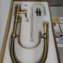 KunMai Kitchen Faucets Brushed Gold Kitchen Sink Faucet with Pull Down Sprayer High Arc Dual-Mode Kitchen Faucet