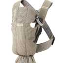 BabyBjörn Baby Carrier Mini, Gray Beige, 3D Mesh Newborn Carrier (7-25 lbs), Ergonomic, Easy-to-Use 