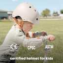 MomnLittle Kids Bike Helmet with Pinch-Free Magnetic Buckle, CPSC Certified Toddler Bicycle Helmet for Boys Girls, Adjustable Multi-Sport Helmet for Scooter Skateboard, Warm Grey, Small