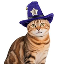 PETLESO Cat Wizard Hat Pet Halloween Costumes Witch Cosplay Outfit with Bell for Small Dogs, Cats & Rabbits, Adjustable, Purple
