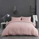 1 Duvet Cover with 2 Pillow Shams Queen Size for All Seasons - 3 Piece Home Bedding Comforter Cover with Zipper Closure - Ultra Soft Double Brushed Microfiber, 90 X 90 Inches - Pink