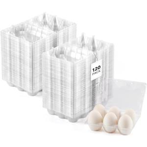 120Pack Jumbo Egg Cartons Duck Egg Cartons Extra Large Egg Containers XL Egg Tray Holders for Home Ranch Chicken Farm, Commercial Business Market Display, 2x3 Grids