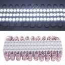 BEAMNOVA White 100Ft Extremely Bright Commercial Storefront Light for Business 200pcs 3-LED Modules 12v Adhesive Waterproof Strip Lights, 40-45lm Per LED, Modules Only, Power Supply NOT Included