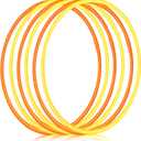 Halloscume 6 Pcs Exercise Hoop Detachable Fitness Rings Adjustable Plastic Toy Fitness Hoop Playground Toys Colored Circles for Teens Games Gymnastics Agility, 28 Inch (Orange,Yellow)