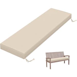 Outdoor Bench Cushion 60183.5 in Thick Waterproof Patio Furniture Cushions, Patio Porch Swing Replacement Seat Pad with Tie Straps and Anti-Slip, for Backyard Garden, Cream
