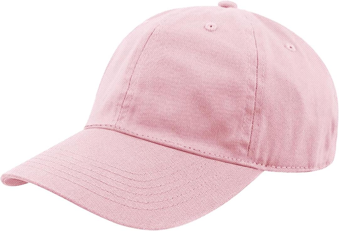 Unisex Classic Baseball Cap | Low Profile Soft Top Unstructured Cotton Baseball Cap | Adjustable Size Buckle for Women Men (A09- Light Pink)