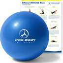 ProBody Pilates Small Exercise Ball - 9 Inch Workout Ball for Stability, Barre, Yoga, Core & Physical Therapy (Blue)