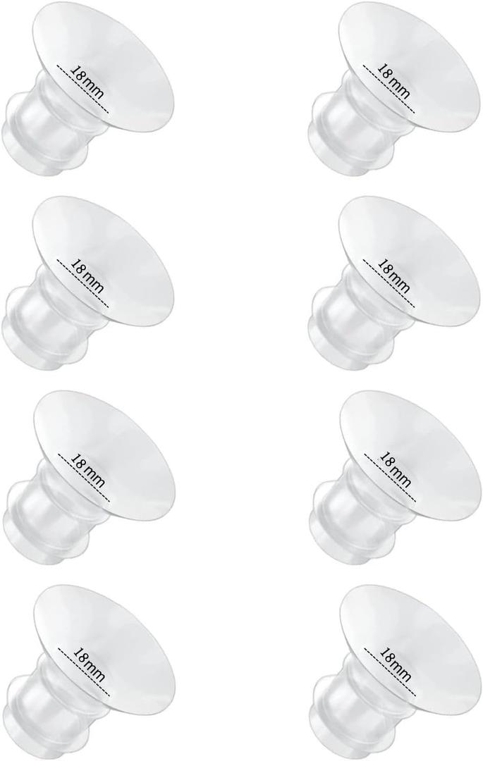 Flange Inserts 18mm 8PC Compatible with Momcozy S12 pro/S9 pro/S9/S10/S12/Medela/TSRETE/Spectra/Bellababy etc 24mm Wearable Breast Pump, Reduce 24mm Tunnel Down to Correct Size