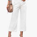 luvamia Wide Leg Jeans for Women Trendy High Waisted Flare Jeans Cropped Denim Pants Stretchy Baggy with Patch Pockets, XS