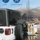 JOYTUTUS Fishing Rod Holder & Beach Chair Rack Fit 31.5- 32.5 Diameter & 8.5- 9.6 Width Spare Tire for Capacity 5-Rod Fishing Pole and 4 Chair, No Remove Tire for Wrangler Gladiator Bronco SUV