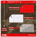 Sanwuta 8 Pcs Luggage Handle Wrap Tags Neoprene Suitcases Handle Wraps Silicone Luggage Identifiers Travel(Red)