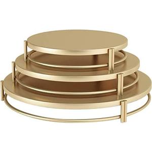 3 Piece Cake Plate, Dessert Plate, Home Decoration Storage Plate, Candy Display Board, Best Service Fruit Plate, Home Decoration Center Bowl, Cup and Plate (Gold)