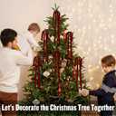 6 Pcs Burgundy Velvet Christmas Swag Bows 23.5x15.5 Inch, Rustic Large Velvet Christmas Staircase Wreath Bow, Pre-Tied Vintage Tree Topper Ribbon Bow for Outdoor Door Garland Wall Home Decorations