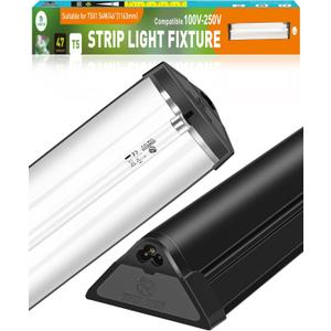 T5 UVA UVB Reptile Light Combo Kit(100V-250V Wide Voltage), Reptile Light Fixture with UVB 10.0 Fluorescent Tube, 54W UVA UVB Lamp Bulb for Bearded Dragon Tortoise (T5 54W Combo Kit)