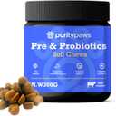 Probiotics for Dogs  Digestive & Immune Support Chews with Probiotics  Natural Gut Health Supplement for Diarrhea, Gas & Allergies (120 Count)